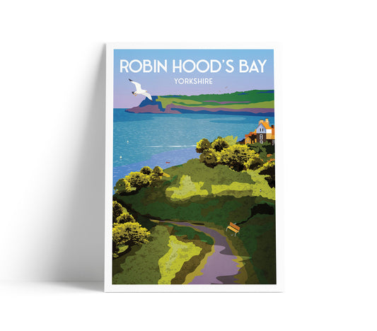 Robin Hood's Bay Travel Poster | UK Travel Poster | English Countryside | Wall Art | Home Decor Artwork | Wedding gift | Birthday Present