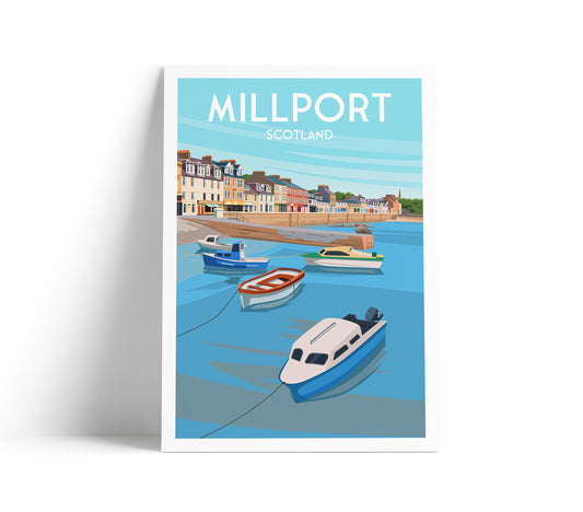 Millport Travel Poster - Great Cumbrae in the Firth of Clyde - Scotland - Harbour