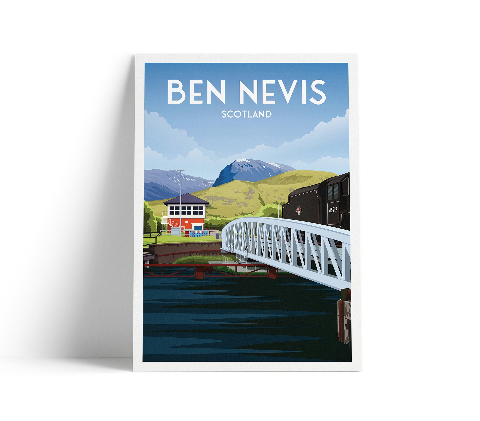 Ben Nevis Print - Banavie - Canal - LMS Stanier Class - Scotland - Lochaber