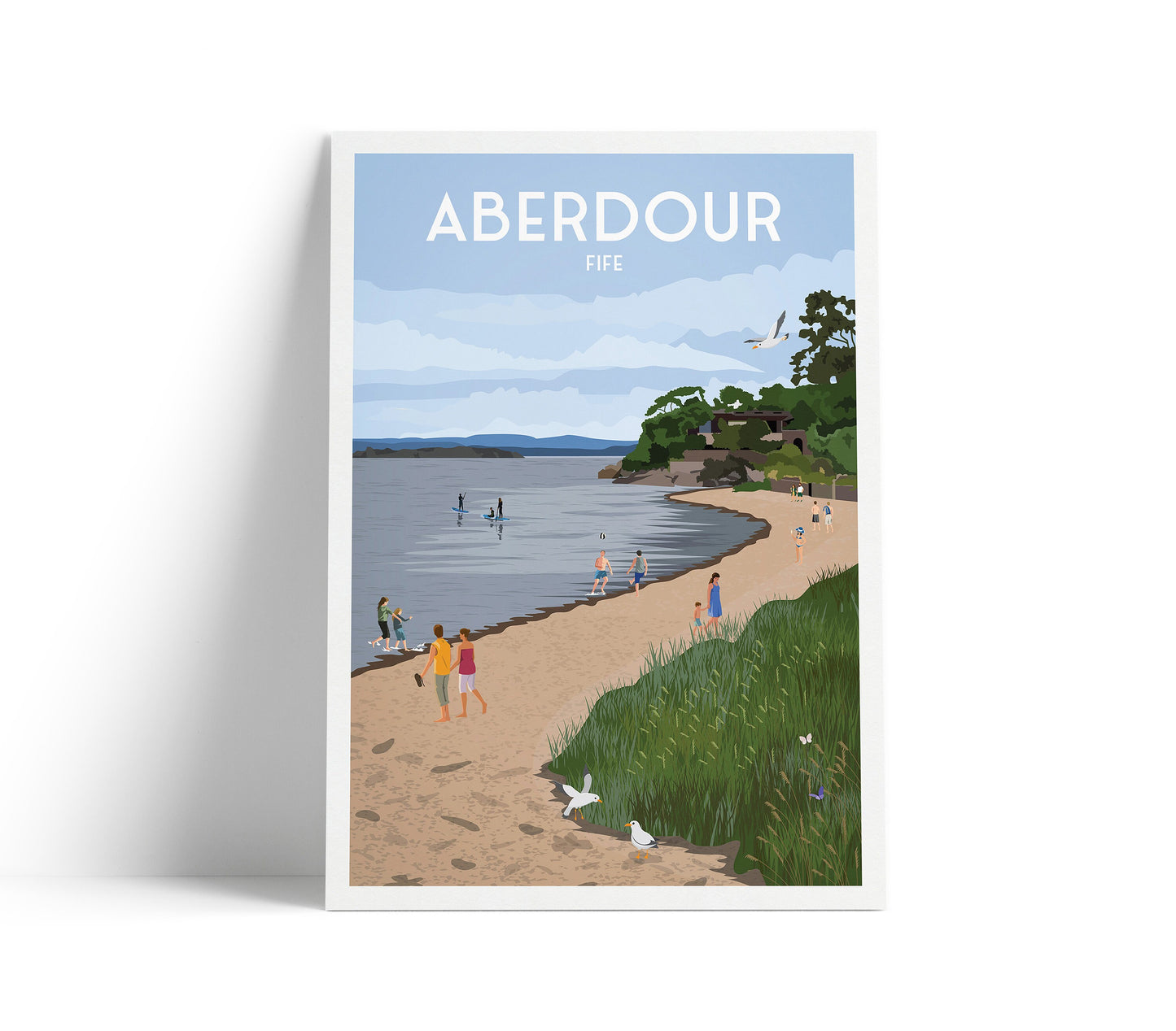 Aberdour Silver Sands Beach Print - Fife Coastal Path - Scotland Wall Art - Travel Poster
