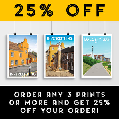 Inverkeithing Print - Mercat - Fife Travel Poster - Historic Building - Scottish Wall Art