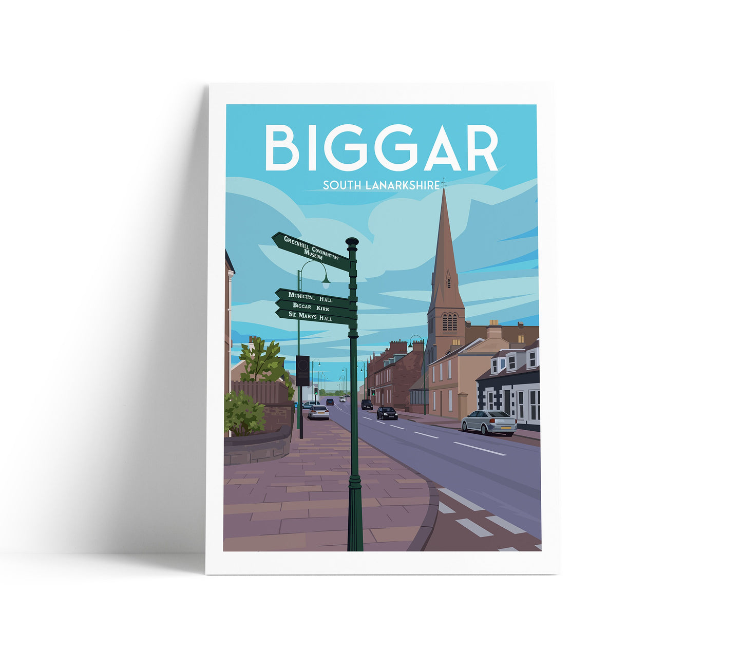 Biggar Print - South Lanarkshire Travel Poster - Scotland