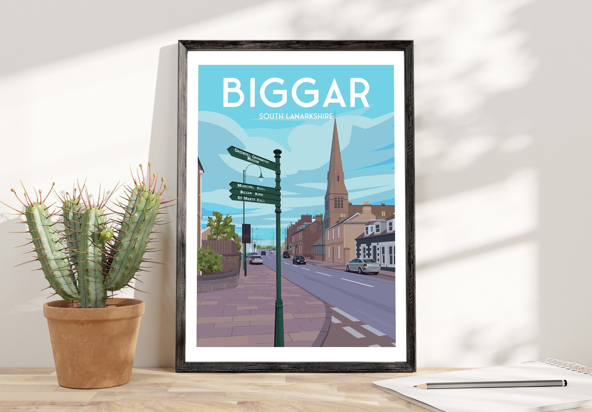 Biggar Print - South Lanarkshire Travel Poster - Scotland