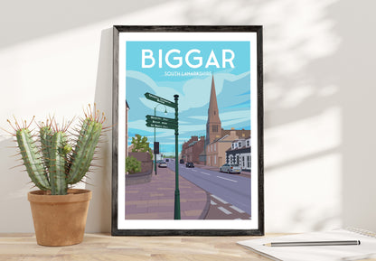 Biggar Print - South Lanarkshire Travel Poster - Scotland