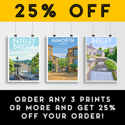 Haworth Travel Poster, West Yorkshire - Art Print - THE BRONTËS - Wall Art