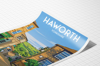 Haworth Travel Poster, West Yorkshire - Art Print - THE BRONTËS - Wall Art