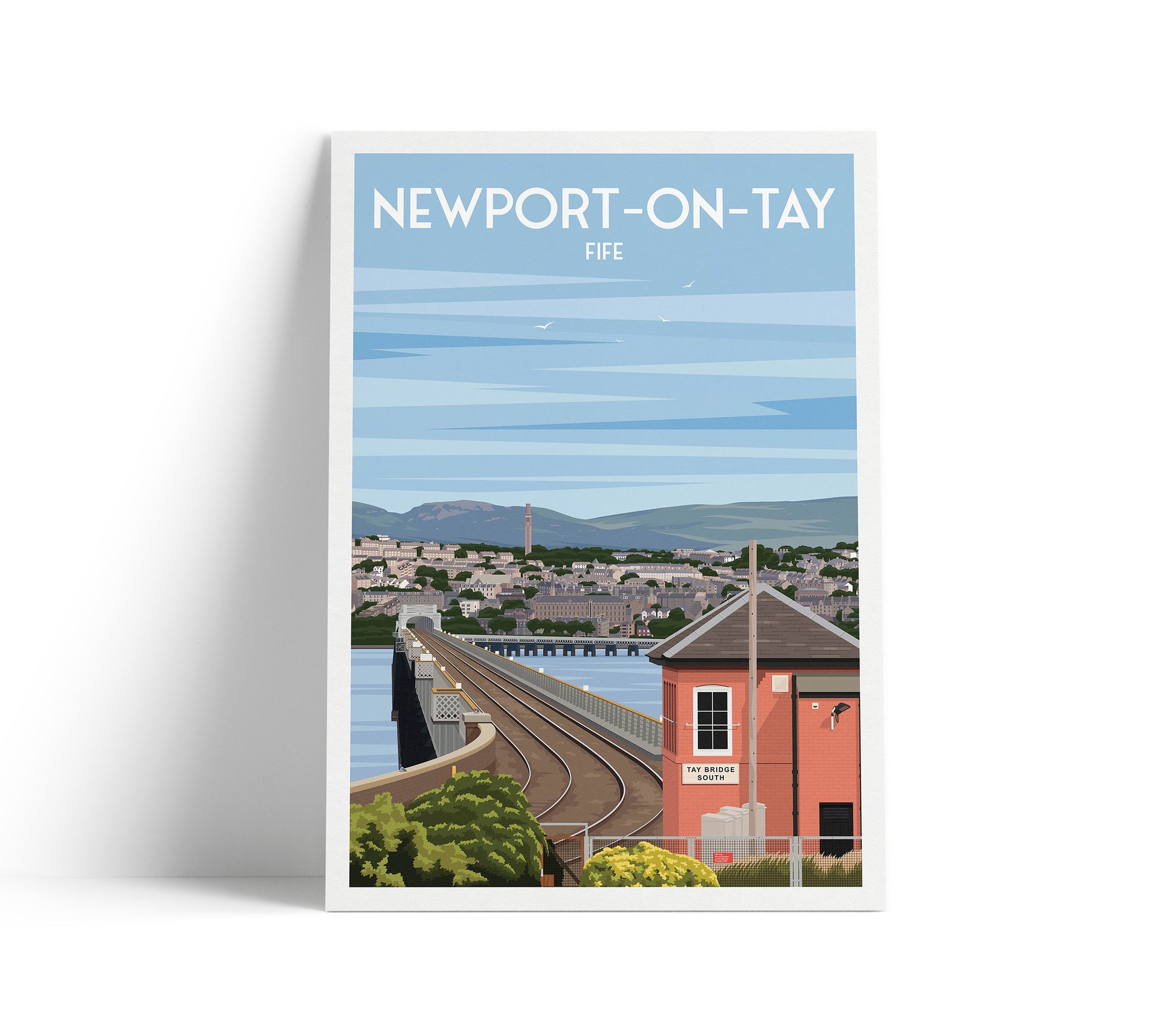 Newport-on-Tay Railway Bridge Travel Poster | Vintage-Style Art Print