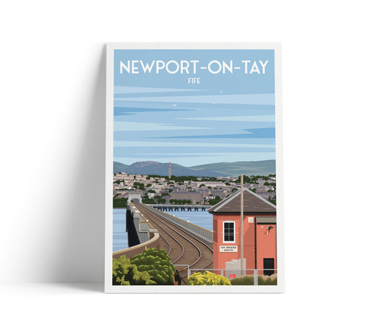 Newport-on-Tay Railway Bridge Travel Poster | Vintage-Style Art Print
