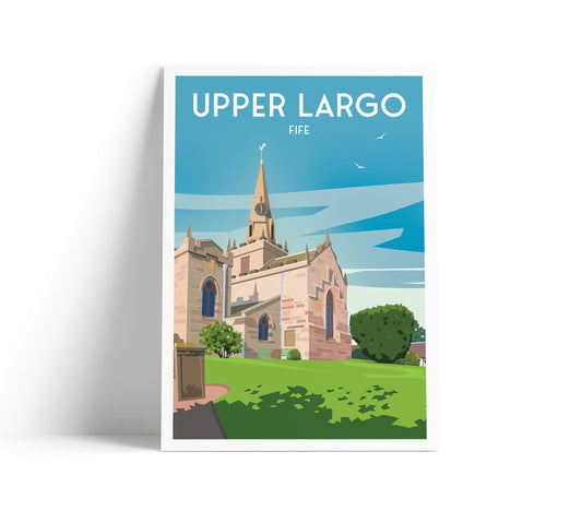 Upper Largo Travel Poster | Fife Coastal Art | Scotland Art Print | Largo Law