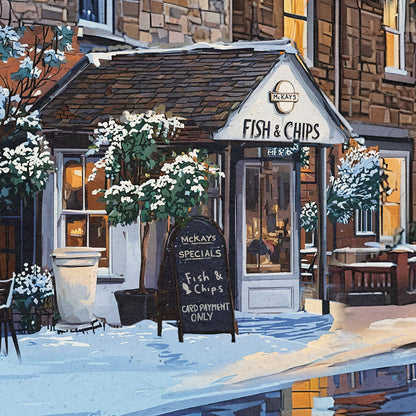 Pitlochry Winter Wonderland Print - Travel Poster - Scotland - Perthshire