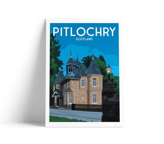Pitlochry Print - Perthshire Travel Poster - Scotland
