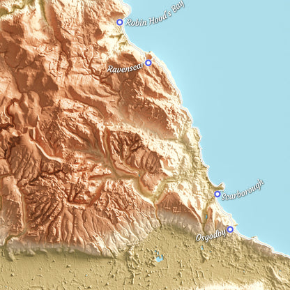 Cleveland Way Map Print | National Trail | Trail Map | Wall Art | Walkers Hiking Gift | Helmsley to Filey