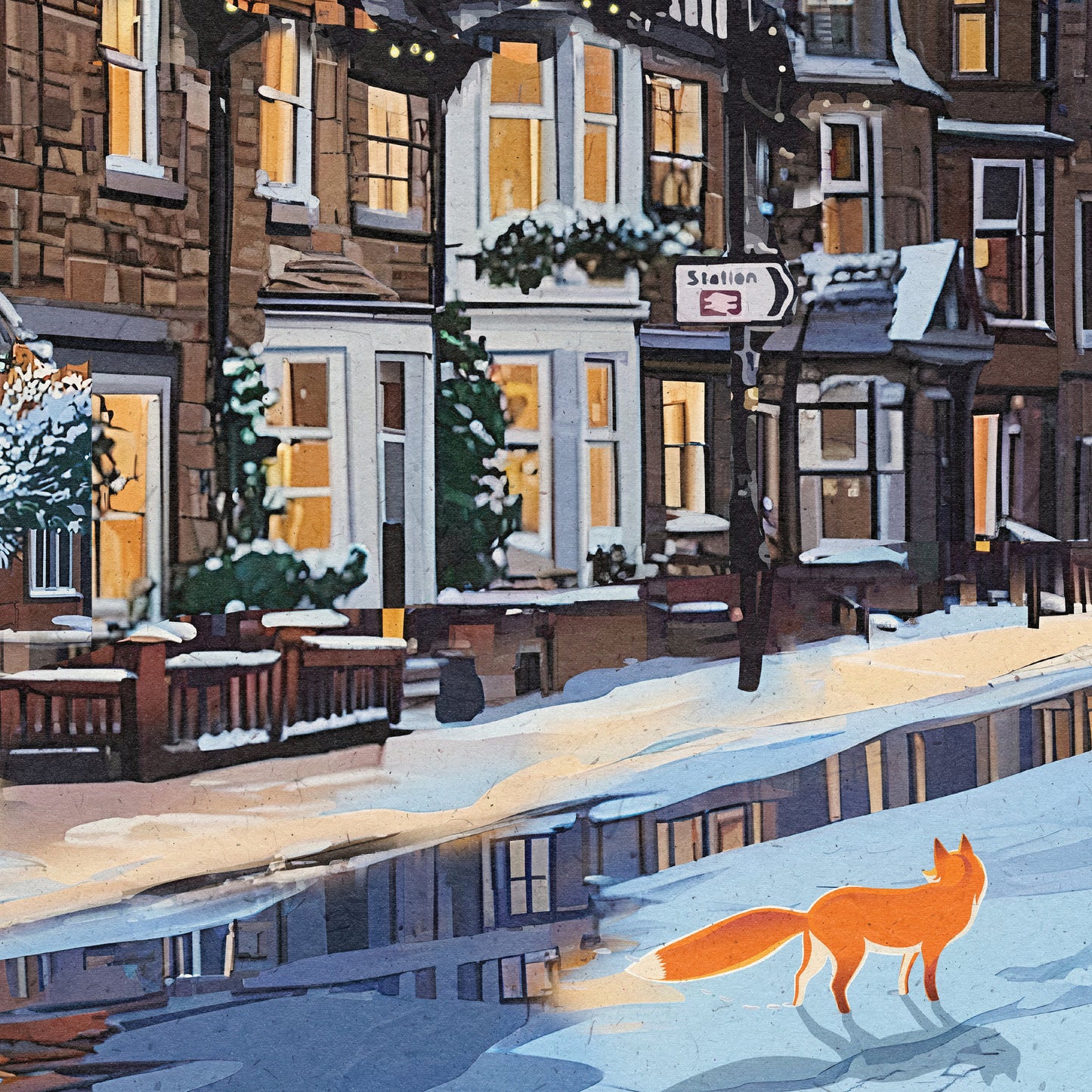 Pitlochry Winter Wonderland Print - Travel Poster - Scotland - Perthshire