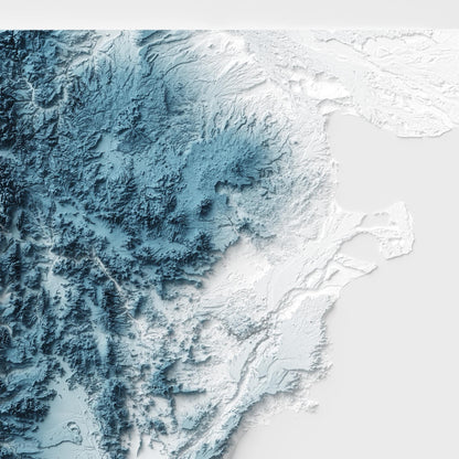 Patagonia Art Relief Map - 2D Shaded Relief Map - retro map - Wall Art