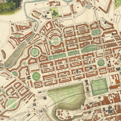 Old Edinburgh Map | Plan of the City of Edinburgh, Scotland | 1851 | Vintage Scottish Print | Old Map Wall Decor