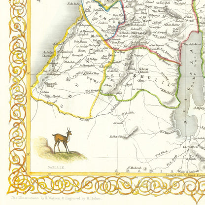 Modern Palestine Print - Jerusalem, Samaria, Galilee, West Bank, Gaza ,biblical Map, historic sites, Bible Study