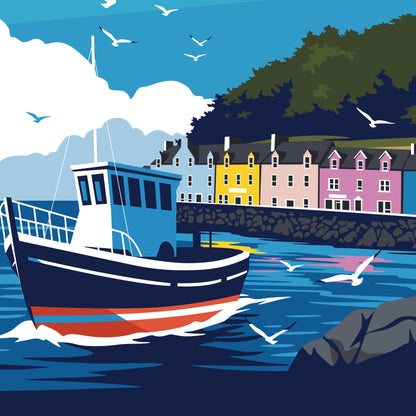 Portree Print - Isle of Skye Travel Poster