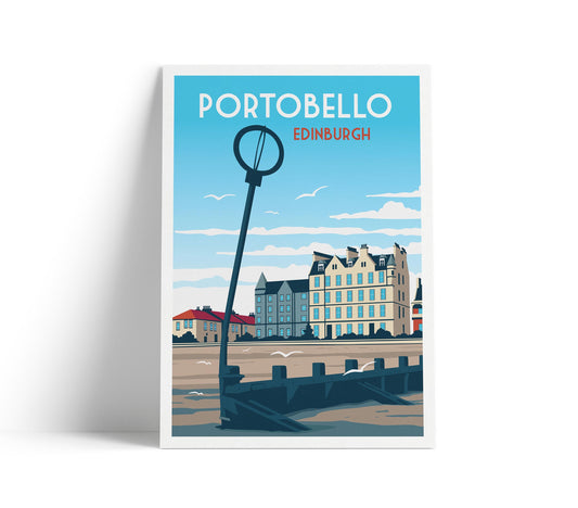 Portobello Poster - Edinburgh Print - Porty Beach -Scottish Art