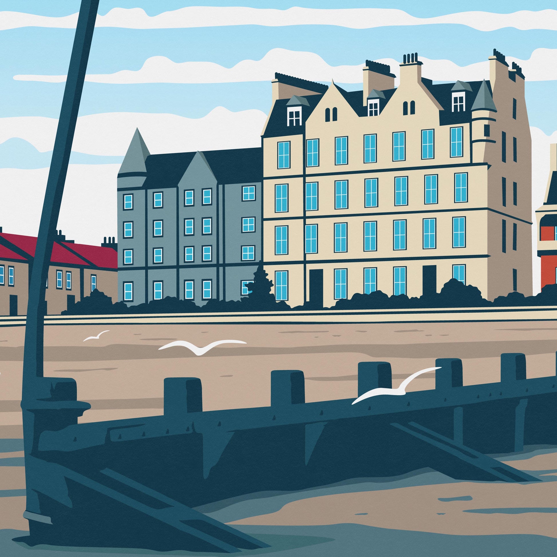 Portobello Poster - Edinburgh Print - Porty Beach -Scottish Art