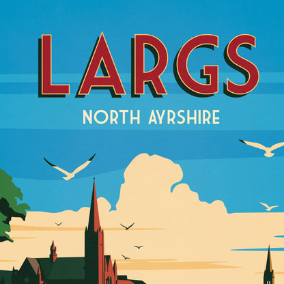 Largs Travel Poster - North Ayrshire Print - Scotland - Beach