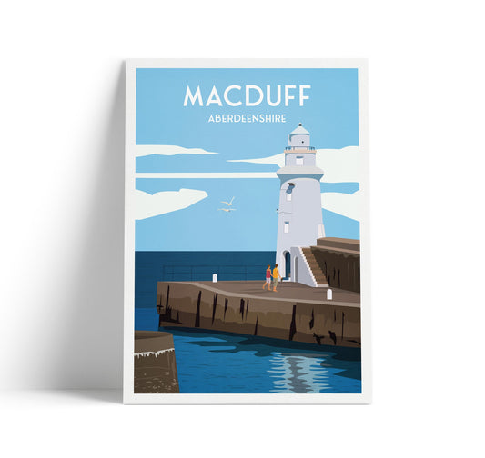 Macduff Print - Aberdeenshire - Harbour Art - Moray Firth - Scotland - Travel Poster