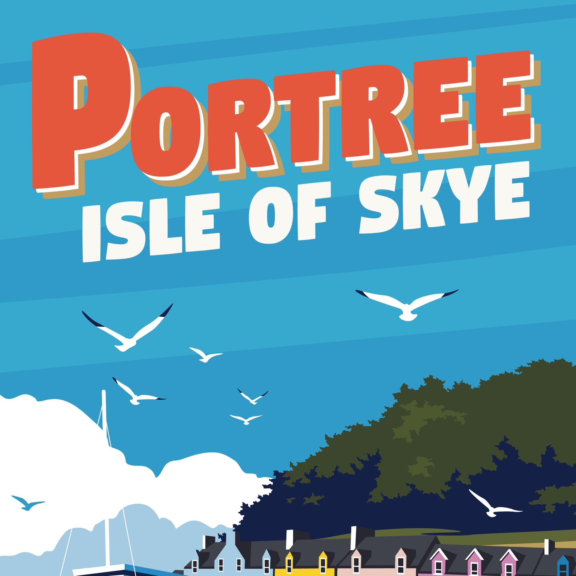Portree Print - Isle of Skye Travel Poster