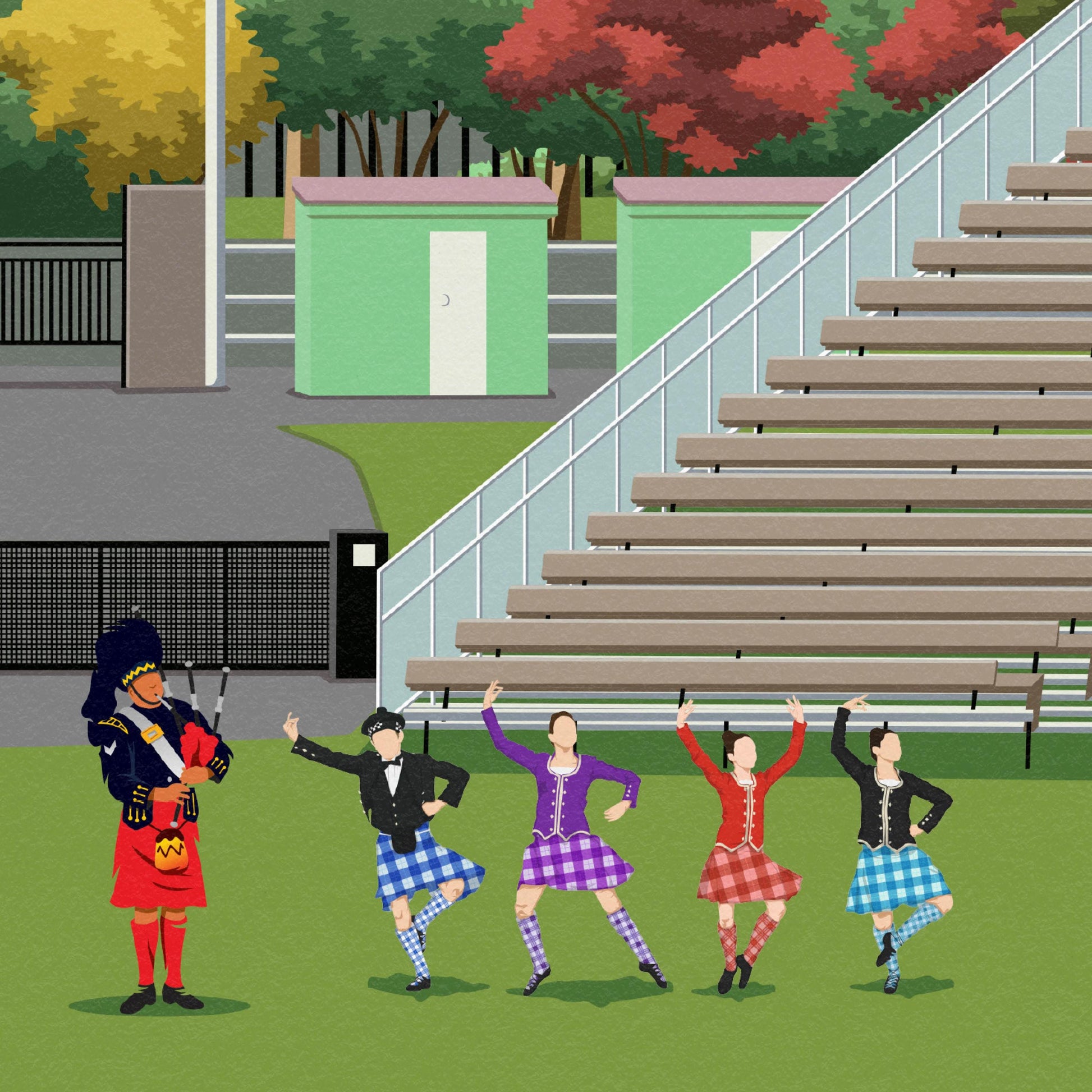 Braemar Highland Games Travel Poster - Scotland - Scottish Landscape Wall Art for Home or Office Decor - A3, A2, A1