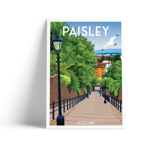 Paisley Travel Poster - Renfrewshire, Scotland Print