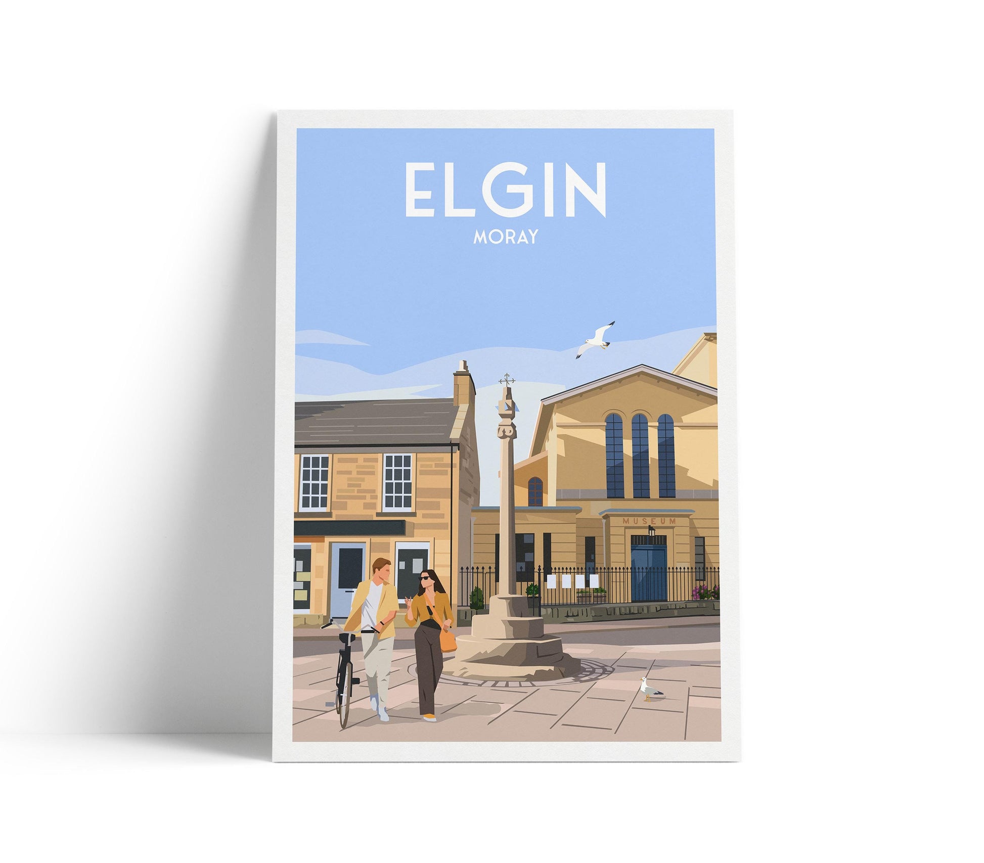 Elgin Travel Poster - Little Cross Monument - Moray Print