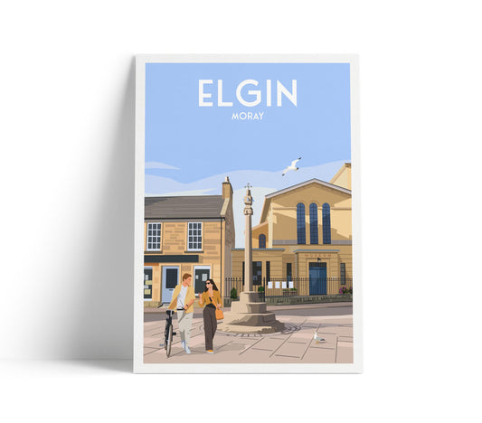 Elgin Travel Poster - Little Cross Monument - Moray Print