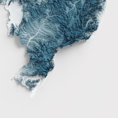 Brazil Art Relief Map - 2D Print - Brazilian Geology - 2D Shaded Relief Map - Brasil - Brasilien - Brasile - Brazilia - Brasilien - בראזיל