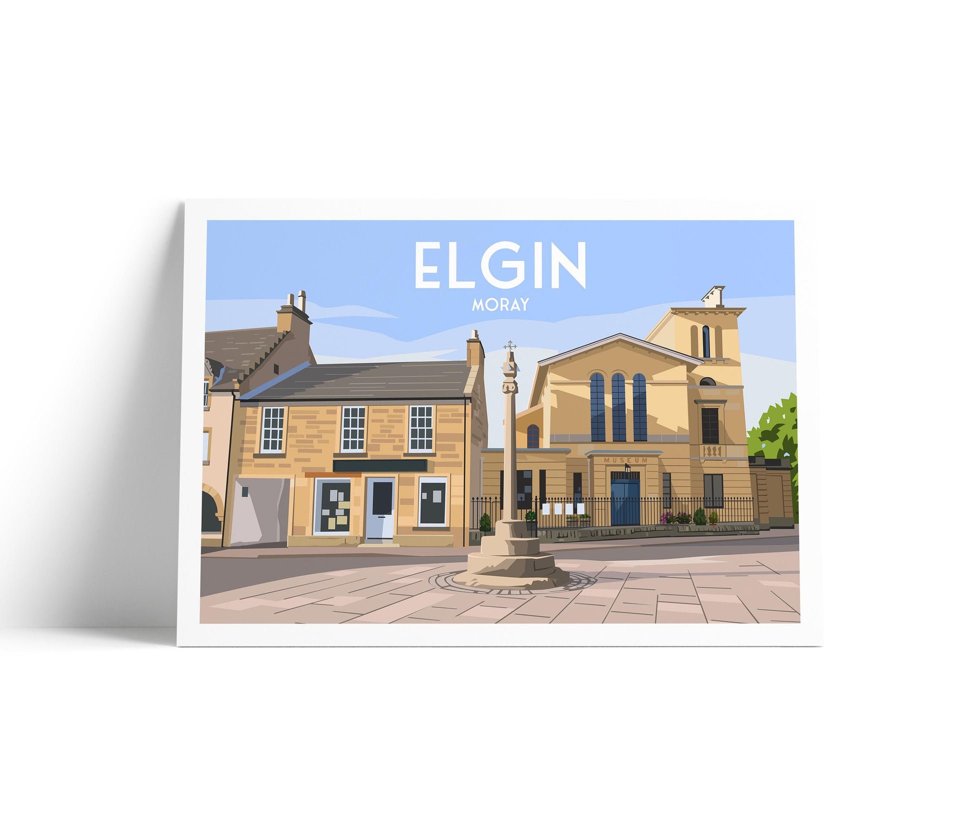 Elgin Travel Poster - Little Cross Monument - Moray Print