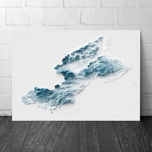 Fife Art Relief Map - 2D Print - Scotland Geology Poster - 2D Shaded Relief Map