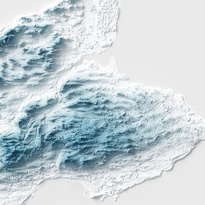 Fife Art Relief Map - 2D Print - Scotland Geology Poster - 2D Shaded Relief Map