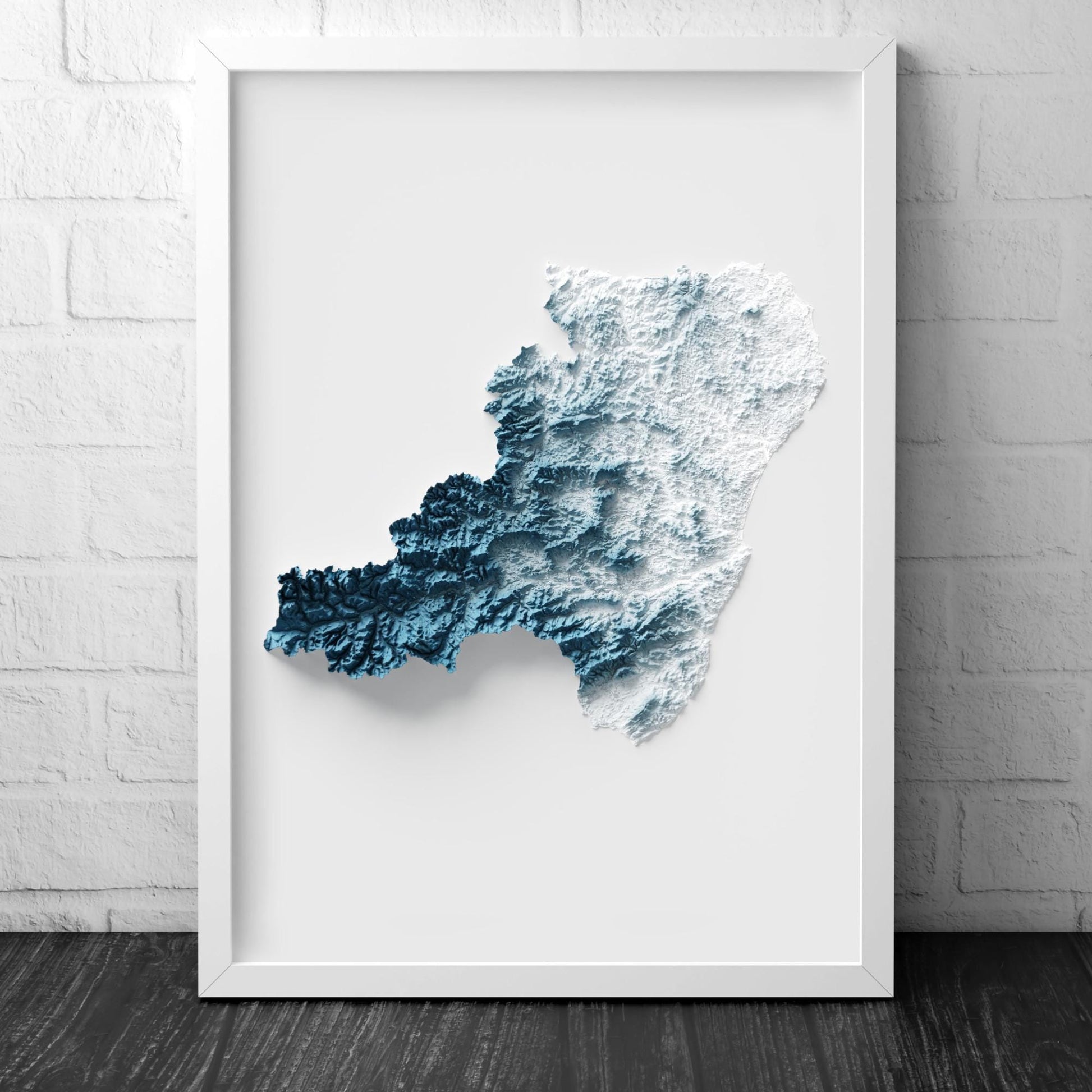 Aberdeenshire Art Relief Map - 2D Print - Scotland Geology Poster - 2D Shaded Relief Map