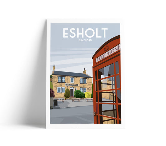 Esholt Print - Bradford Travel Poster - England - Woolpack