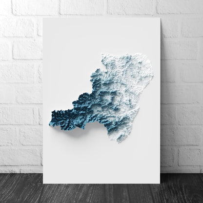 Aberdeenshire Art Relief Map - 2D Print - Scotland Geology Poster - 2D Shaded Relief Map