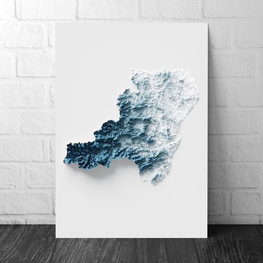 Aberdeenshire Art Relief Map - 2D Print - Scotland Geology Poster - 2D Shaded Relief Map