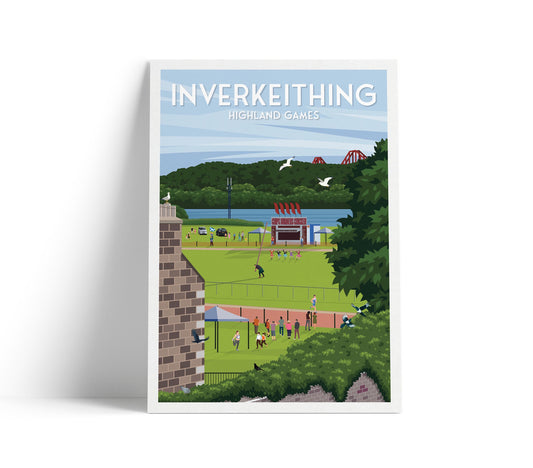 Inverkeithing Highland Games Print - Fife Travel Poster - Wall Art
