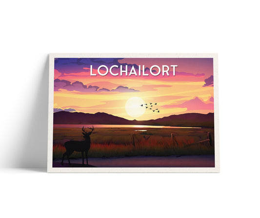 Lochailort Travel Poster - Scottish Highlands Sunset Wall Art