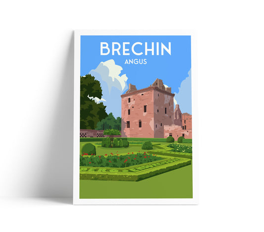 Edzell Castle Travel Poster | Brechin Scotland Wall Art | A4 to A1 Sizes | Matt or Satin Finish