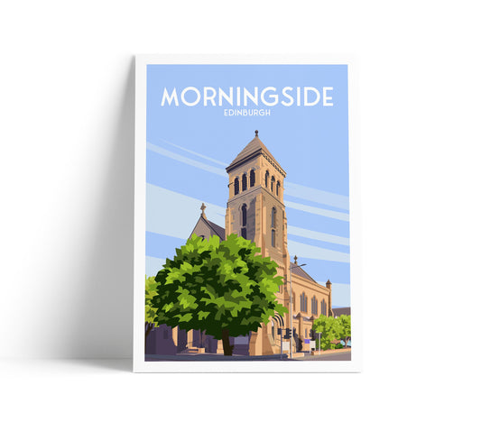 Morningside Edinburgh Travel Poster | Eric Liddell Centre Wall Art | Scottish Architecture Print | Matt or Satin Finish
