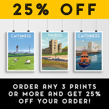Thurso Castle Travel Poster | Thurso, Caithness Wall Art