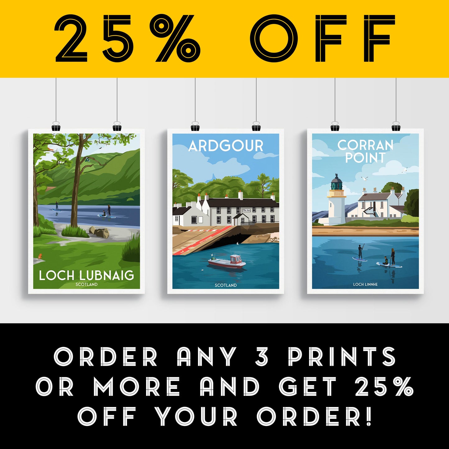 Ardgour Travel Poster | The Inn at Ardgour Wall Art | Scottish Landscape Print | A4 A3 A2 A1 | Matt or Satin Finish