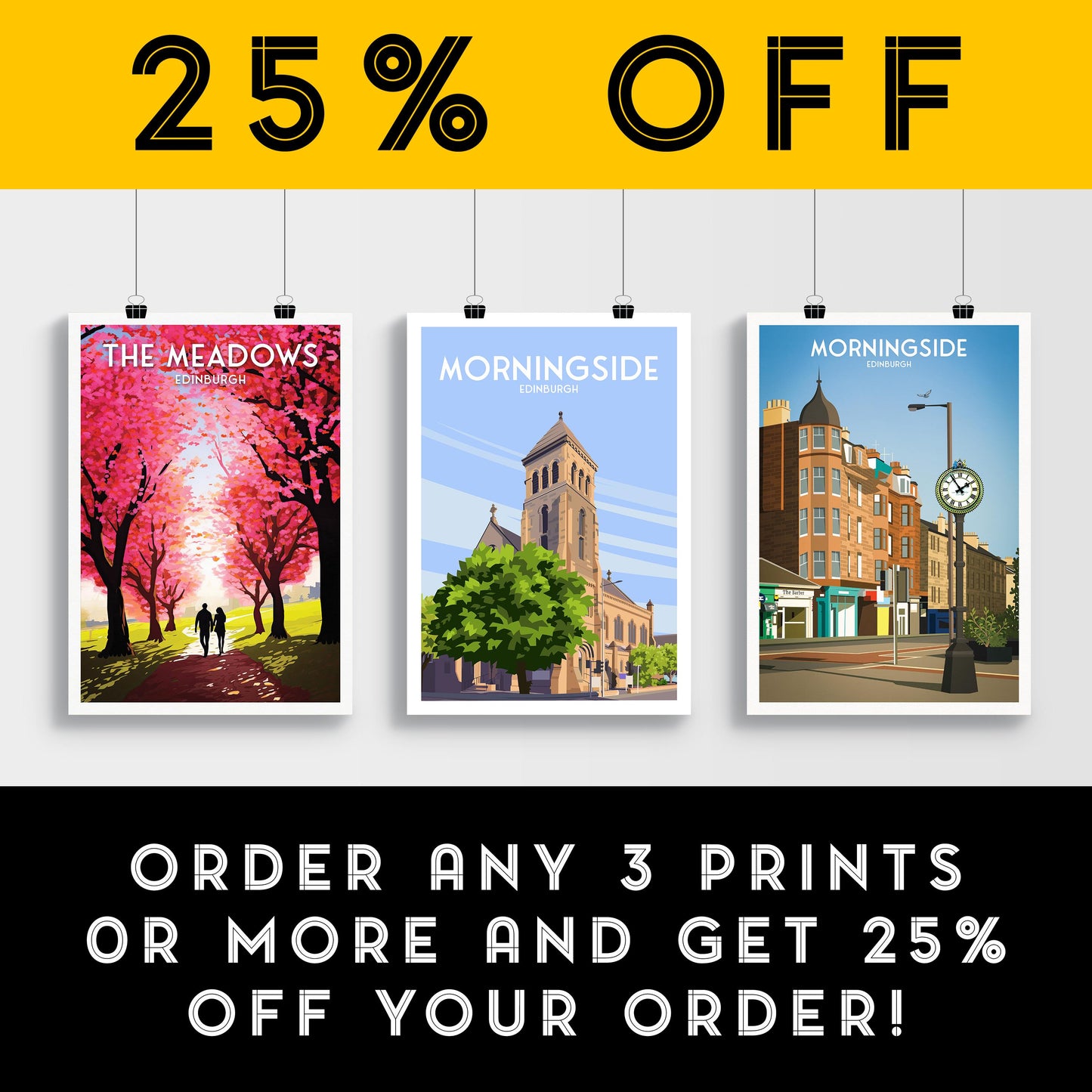 Morningside Edinburgh Travel Poster | Eric Liddell Centre Wall Art | Scottish Architecture Print | Matt or Satin Finish