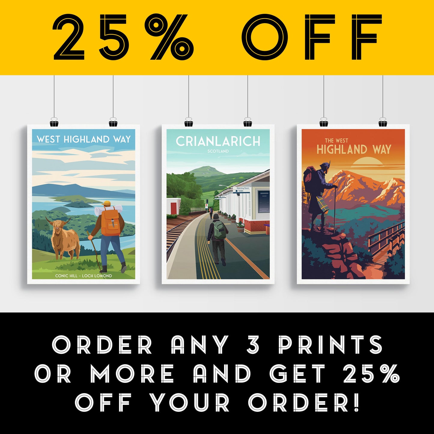 Crianlarich Railway Station – Travel Poster Print (A4, A3, A2, A1) - West Highland Way