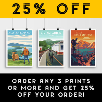 Crianlarich Railway Station – Travel Poster Print (A4, A3, A2, A1) - West Highland Way