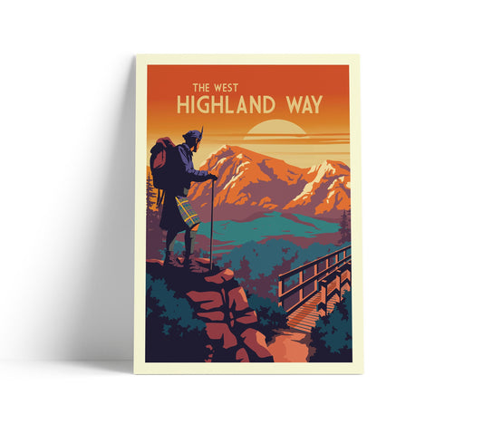 West Highland Way Travel Poster – Buachaille Etive Mòr – Scottish Highlands Wall Art Print (A4–A1)