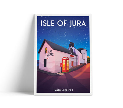 Isle of Jura Travel Poster – Jura Stores, Inner Hebrides (Unframed Art Print)