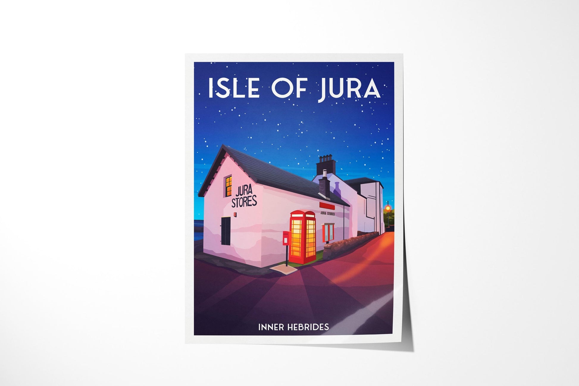 Isle of Jura Travel Poster – Jura Stores, Inner Hebrides (Unframed Art Print)